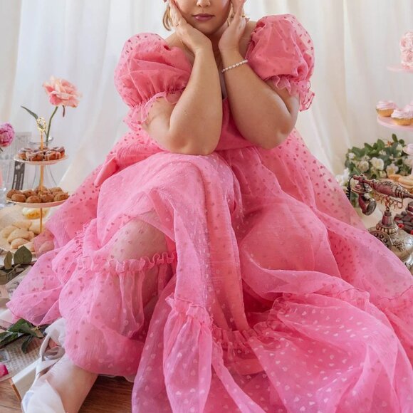 Ivy City Co Wonderland Dress in Pink Hearts 3X NWT - Picture 2 of 8